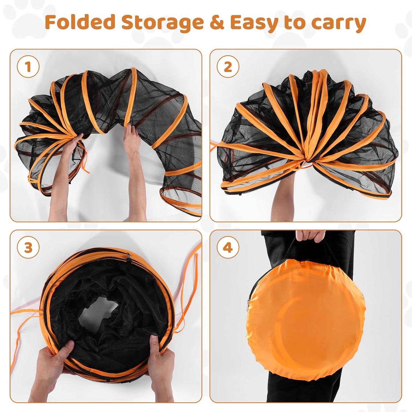 Large Pet Tunnel and Foldable Playpen for Small Animals - Portable Indoor/Outdoor Enclosure for Cats, Hamsters, Guinea Pigs, and Rabbits