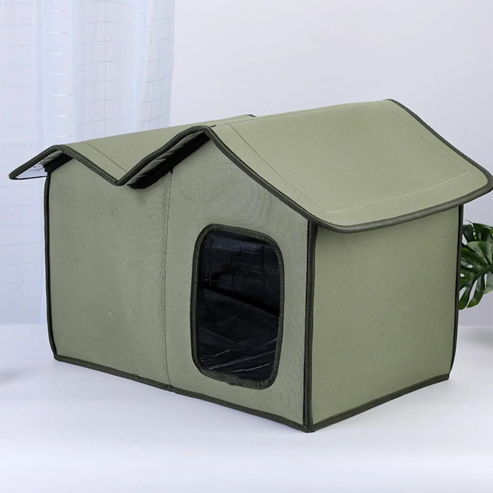 Winter Cat House Outdoor Feral Cats Dogs House Weatherproof Temporary Shelter for Camping Backyard Patio Balcony Pets Supplies