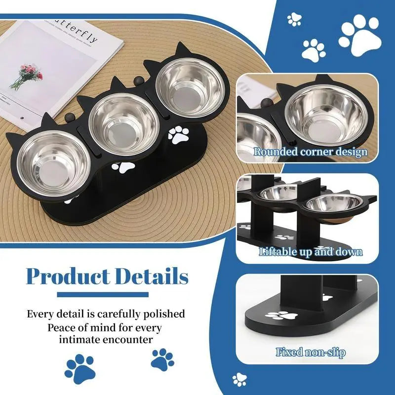 Multi-Layer Elevated Cat Feeder with Pet Food and Water Bowls, Includes 3 Stands, Easy-To-Assemble and Portable Design, Ideal for Multiple Cats Tiktokshopspringglowup Summervibes Petlovers