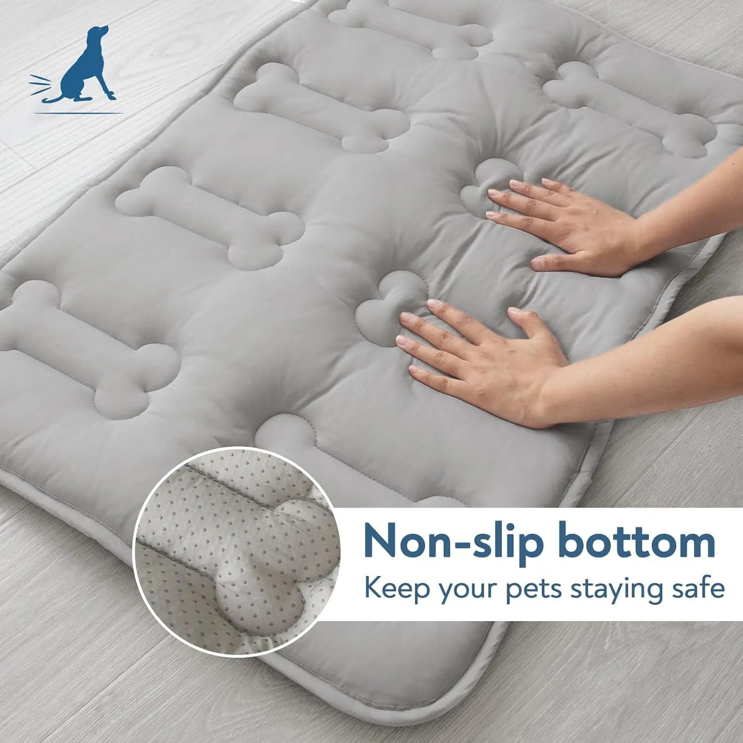 2-Pack Thicker Dog Cooling Mats for Dogs or Cats, Cute Bone Quiled Durable Non-Slip Instant Cool Summer Pet Cooling Pad, No Geal No Electric Portable Lightweight Washable Indoor Outdoor Cold Kennel Crate Bed for Large Dogs #Summervibes #Dealsforyoudays