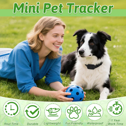Cat Tracker Collar for Pet, Real Time Dog GPS Tracker No Monthly Fee, No SIM Required, Compatible with Ios/Android, Global Tracking Device for All Cats Dogs and All Collars (C)