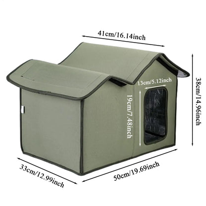 Winter Cat House Outdoor Feral Cats Dogs House Weatherproof Temporary Shelter for Camping Backyard Patio Balcony Pets Supplies