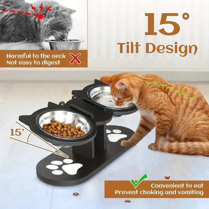 Multi-Layer Elevated Cat Feeder with Pet Food and Water Bowls, Includes 3 Stands, Easy-To-Assemble and Portable Design, Ideal for Multiple Cats Tiktokshopspringglowup Summervibes Petlovers