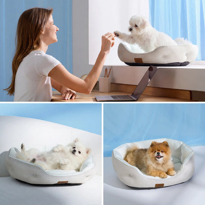 Bedsure Cooling Dog Beds for Small Dogs – Q-MAX>0.4 round Cat Beds for Indoor Cats, Washable Pet Bed for Puppy and Kitten with Slip-Resistant Bottom