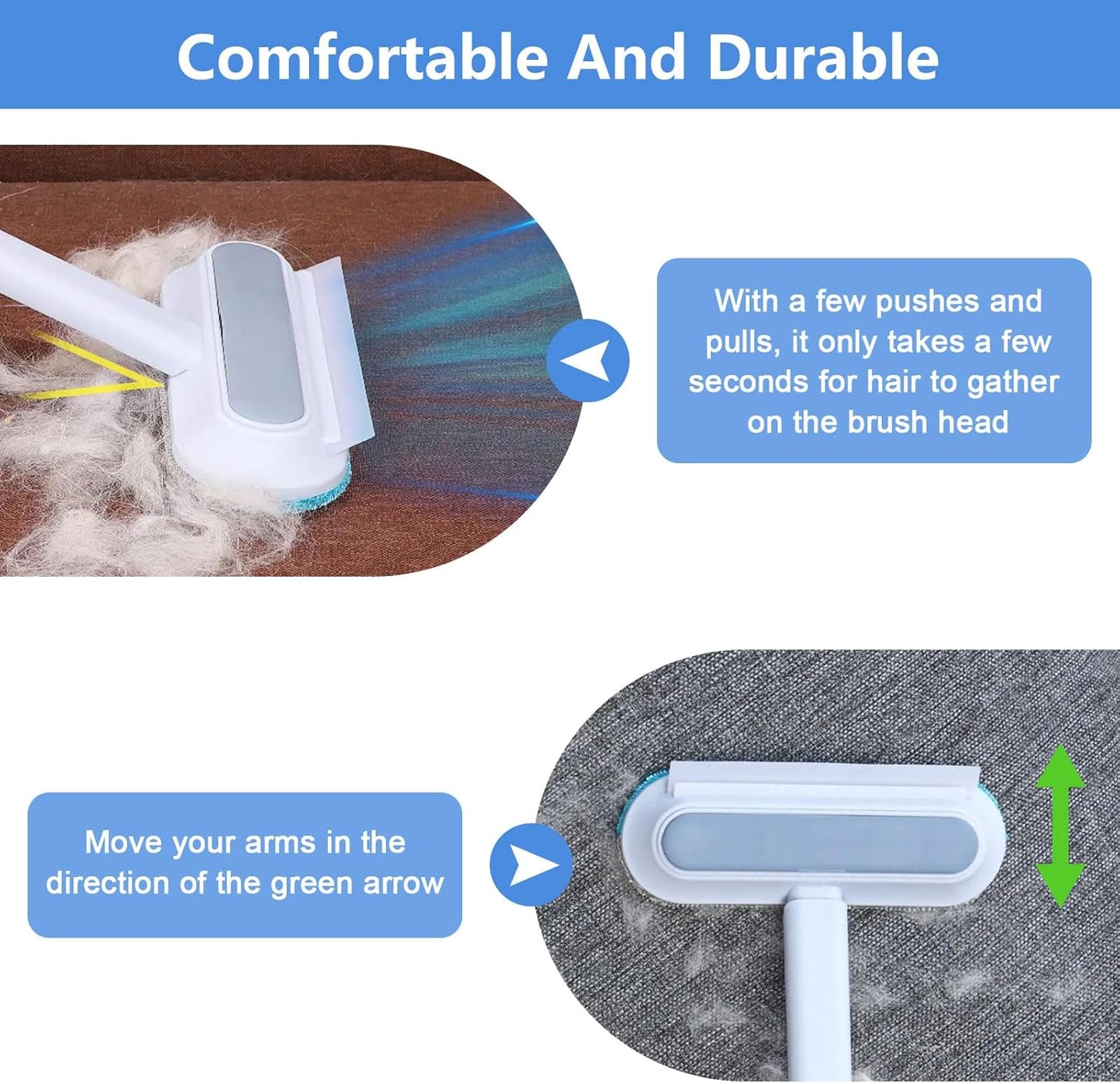 Pet Hair Remover Multifunctional Carpet Pet Hair Remover 4 in 1 Dog Hair Remover Cleaning Brush Multipurpose Clothes Brush for Carpet Clothes Couch Glass Cars