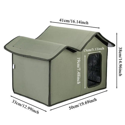 Winter Cat House Outdoor Feral Cats Dogs House Weatherproof Temporary Shelter for Camping Backyard Patio Balcony Pets Supplies