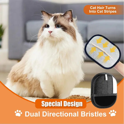 PET Hair Remover Electrostatic Gloves Two-Way Brush Sticky Hair Remover Cat Hair Dog Hair Glover Grooming Removal Cleaning